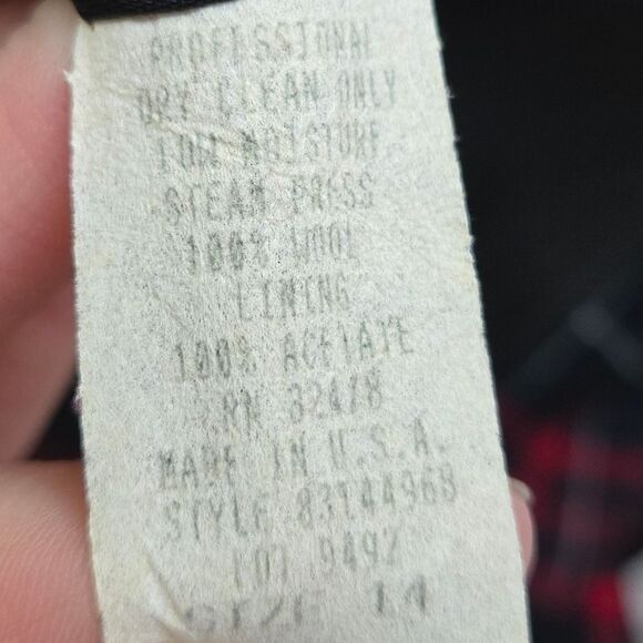 Charter Club wool plaid skirt high waisted red gray black white   med 8 to 10 - Picture 8 of 9